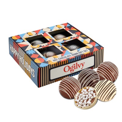 4 Way Mega Hot Chocolate Bomb Gift Set - 2 Milk, 1 Dark, 1 White