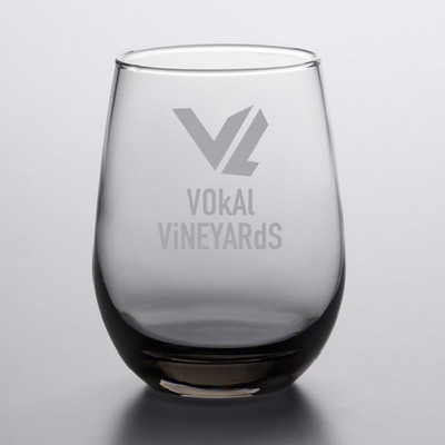 Laser Engraved Libbey® 231SM 15.25 oz. Moonstone Grey Stemless White Wine Glass