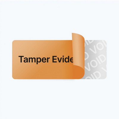 White Destructible Vinyl & Void Polyester Rectangle Label (2"x3 1/2'')