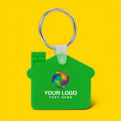 Custom House Shaped Silicone Keychain