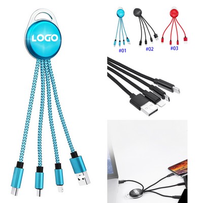 3" 1 Keychain Charging Cable With LED Light