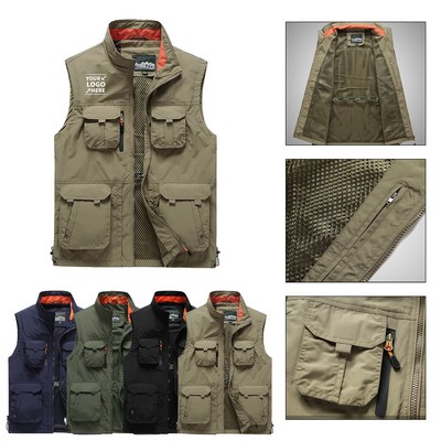 Men's Safari Cargo Utility Vest w/Pockets