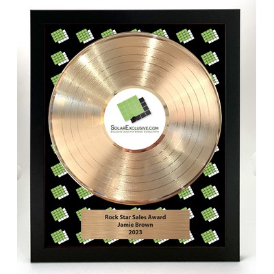 Gold Framed 12" Record - Custom Backer + Plate - 15 x 18