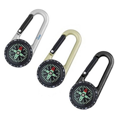 Zinc Alloy Carabiner w/Compass