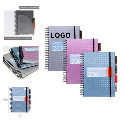 7 x 10" B5 200 Pages Metallic Subject Notebook