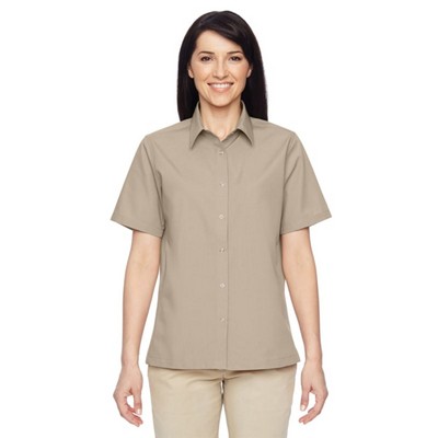 Harriton Ladies' Advantage Snap Closure Short-Sleeve Shirt
