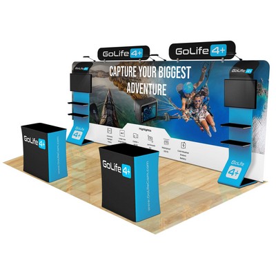 20' Fastzip™ Waterfall Shelving Trade Show Booth Package
