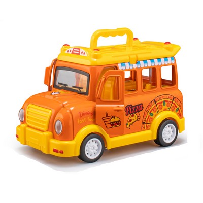 Pull Back Alloy Q Version Pizza Car