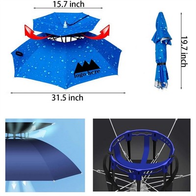 Large Outdoor Double Layer Windproof Fishing Umbrella Hat