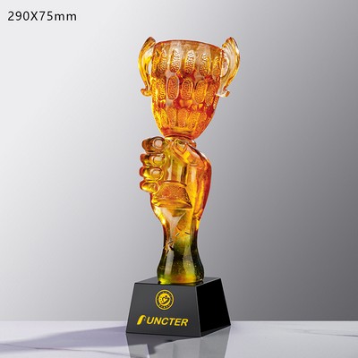 Champion Resin Trophies w/A Black Crystal Base