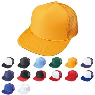 Nissun 5 Panel Foam Trucker Cap w/Flat Bill