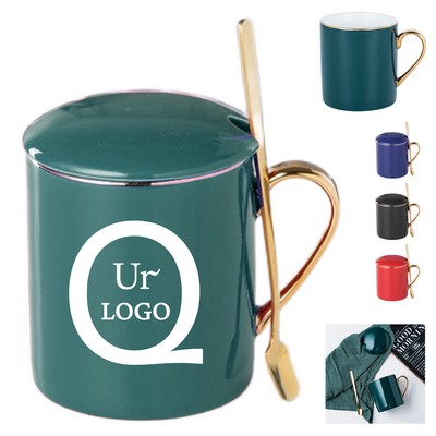 12Oz Gold Handle Ceramic Mug