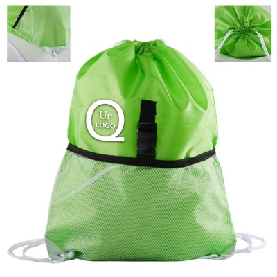 13.39X17.72" Terylene/Mesh Drawstring Backpack