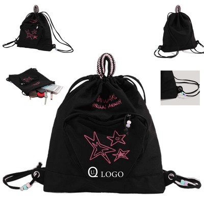 15.35X1.97X17.32" Terylene Drawstring Backpack
