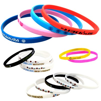 7.95x0.23" Silicone Wristband