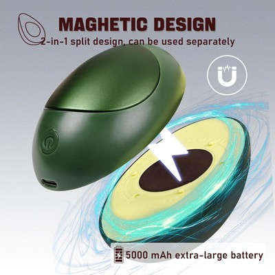 Magnetic Rechargeable USB Hand Warmer,Portable Avocados Shape 5000mAh Electric Reusable Charger