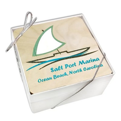 Ultra Vivid Birch Wood Coaster Set of 4