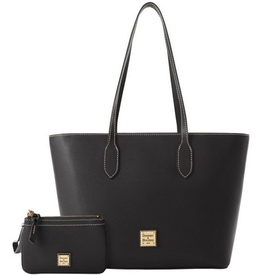 Dooney & Bourke Saffiano Tote And Medium Wristlet - Black