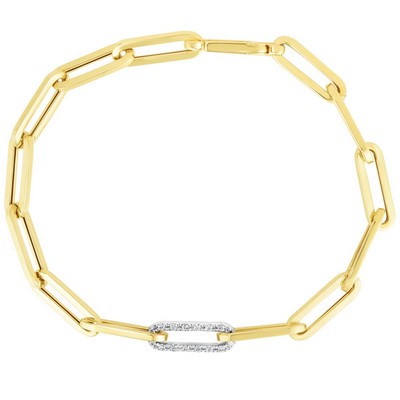 Jilco Inc Diamond Paperclip Bracelet