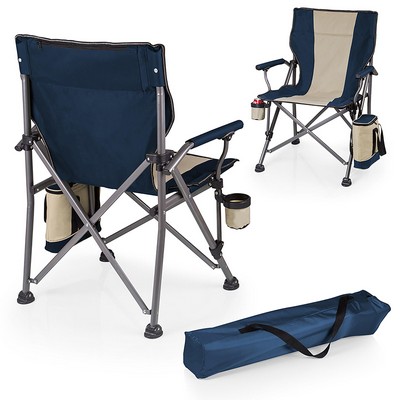 Oniva Outlander Folding Camp Chair W/ Cooler Navy Blue