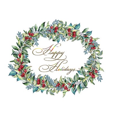 Holiday Eucalyptus Wreath Greeting Card