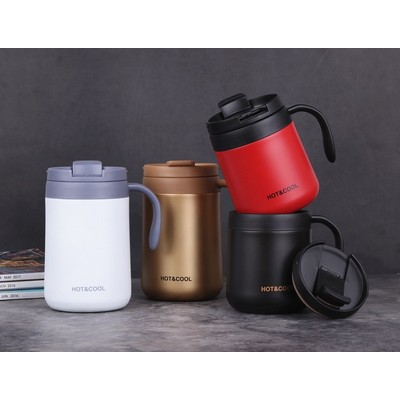 16.9oz/500ML 304 Stainless Steel Tumbler Insulated Vaccum Cup Mug With Flip Lid For Home Office