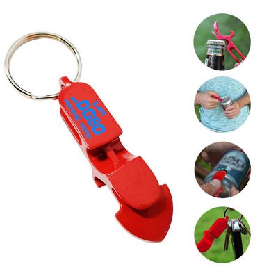 Dual Purpose Aluminum Bottle Opener Keychain