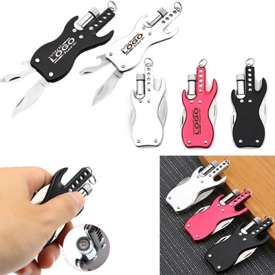 Guitar Shaped Key Opener Multi-Function Folding Knives
