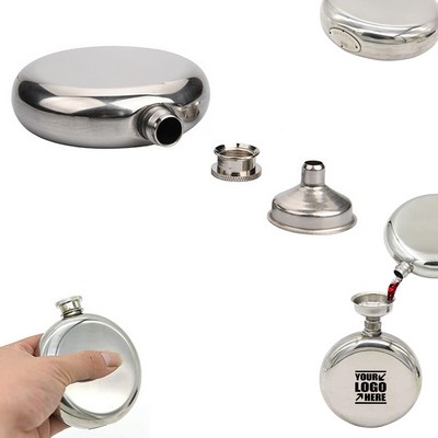 5 Oz. Round Stainless Flask