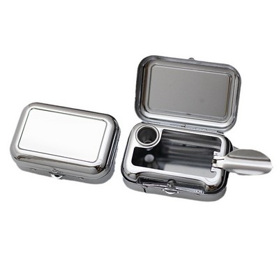 Small Pocket Ashtray Metal Storage Tray With Lid