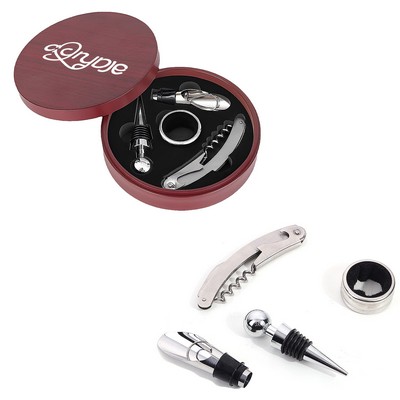 Redwood Round Wine Corkscrew Set Of 4