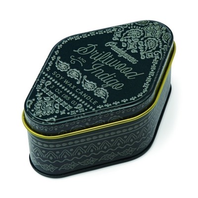 Station 3.5 Oz Navy Bandana Patterned Tin - Driftwood Indigo