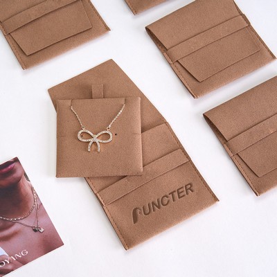 3.2" Microfiber Bag Envelope Jewelry Pouch w / Insert Pad for Earrings, Necklace