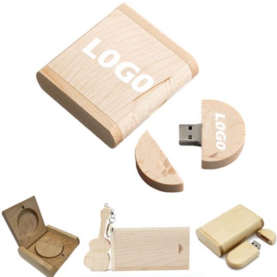 Round Wooden USB Flash Drive