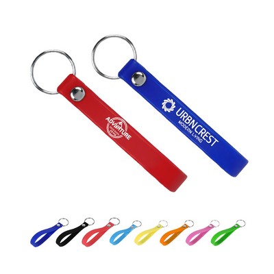 1/2"W Silicone Wristband Keychain
