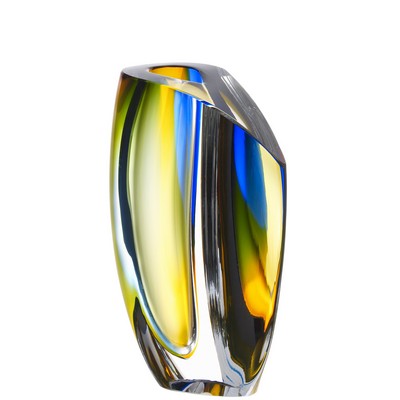 Kosta Boda Mirage Vase Blue/Amber Large