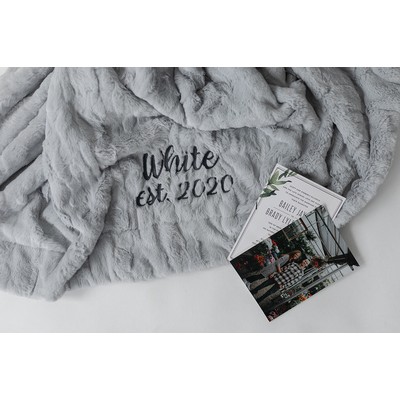 Patterned Faux Fur Zippered Dove-XL