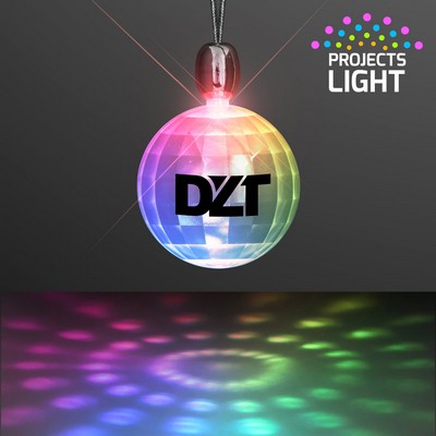 Acrylic Mini Disco Ball Necklace, Light Projecting - PRINTED