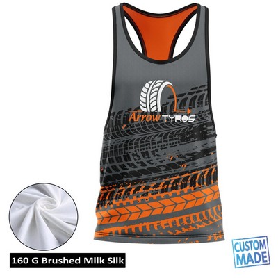 Unisex & Kids' Sublimation Racerback Tank Top - 160G Brushed Milk Silk