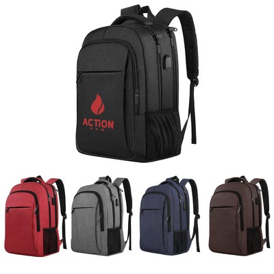 Large Business Backpack&USB Charging Port