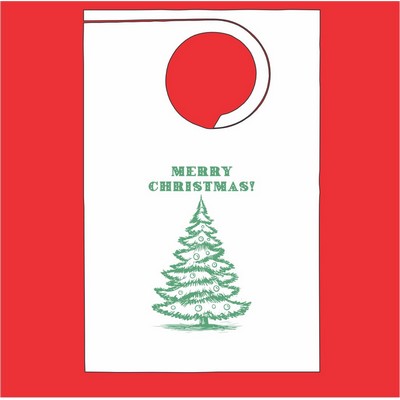 Stock "Merry Christmas Tree" Design Poly Backed Paper Bibs w/Ties Minimum 25 bibs
