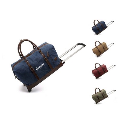 Canvas Duffel Weekend Bag with Wheels