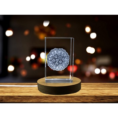 Viral Dynamics 3D Engraved Crystal Influenza Germ Award Sculpture - Science Art