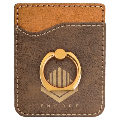 Leatherette Phone Wallet with Ring