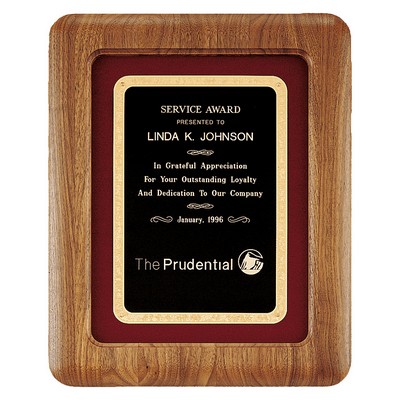 American Walnut Rounded Corner Plaque w/ Velour