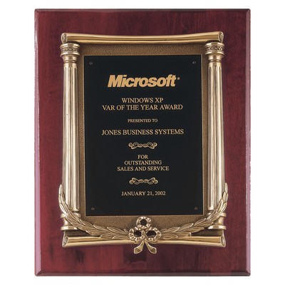 Rosewood Piano Finish Plaque with Antique Frame Casting