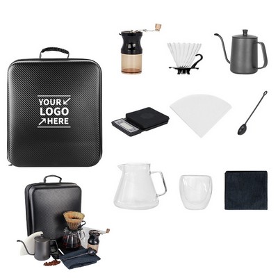 Portable Travel Coffee Grinder Pour-Over Kettle Set