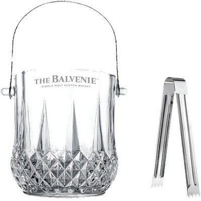 1.1L Mini Glass Ice Bucket with Handle and Tongs