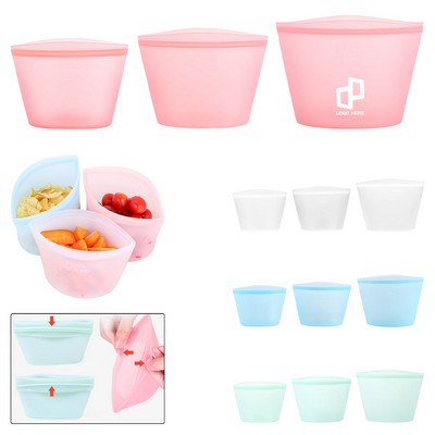 7.8 X 7" Semi-Clear Reusable Silicone Food Storage Bag