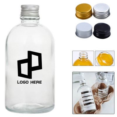 Clear Glass Boston Bottles W/ Lined Aluminum Caps